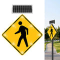 Generic 24" Solar Pedestrian Crossing Sign LED Yellow