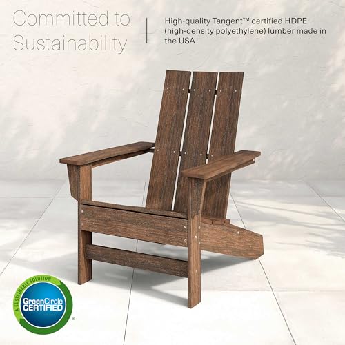 DuroGreen Aria Adirondack Chairs Set of 4 Oversized All-Weather Brazilian Walnut