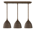 Toltec Lighting 25-BRZ-425 6-Inch Multi Light Mini-Pendant Bronze Finish Beehive Metal Shade