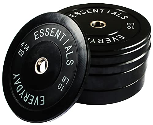 BalanceFrom Olympic Bumper Plate Weight Set Black