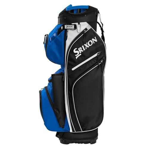 Srixon Premium Cart Golf Bag with 14 Club Divider and 11 Zipper Pockets - Blue/Black