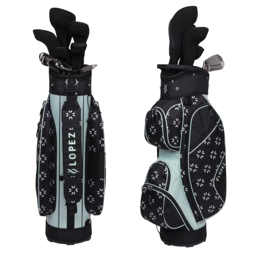 Nancy Lopez Golf Ashley 18PC Complete Golf Clubs, Cart Bag Package Set - Geo Star