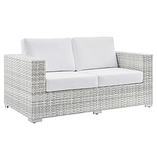 Modway EEI-4306-LGR-WHI Loveseat Light Gray White