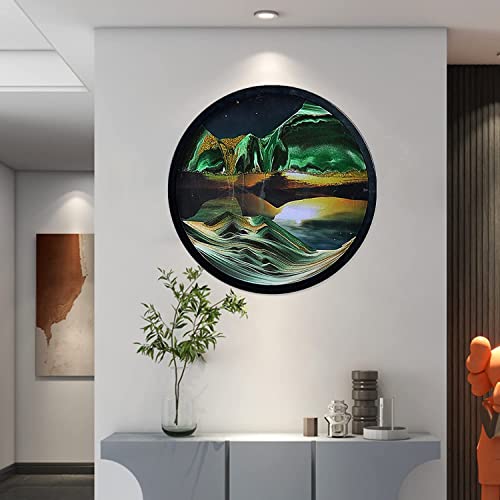 AECEVAN Wall Mount 3D Deep Sea Sand Art Sculpture Green-a