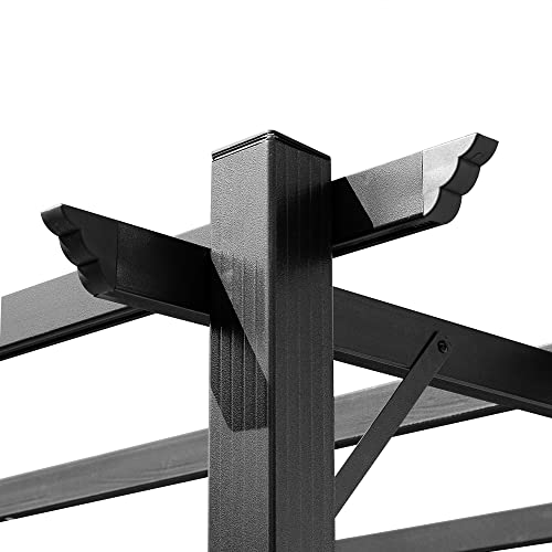 Outsunny 10' x 13' Aluminum Patio Pergola with Retractable Canopy Charcoal Gray