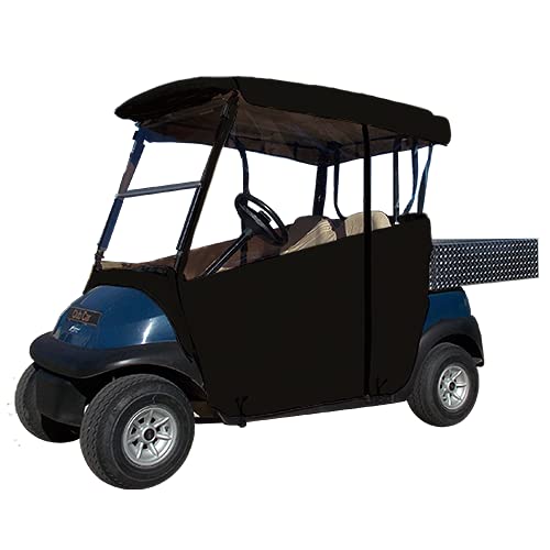 DOORWORKS GOLF CART ENCLOSURES 3-Sided Over-The-Top Cover for Club Car Onward/Precedent/Tempo Jet Black