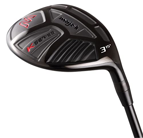 Majek K-Series XL Big & Tall Men's High Launch 460cc 10.5° Driver and 3 5 Fairway Wood Set Golf Clubs Black