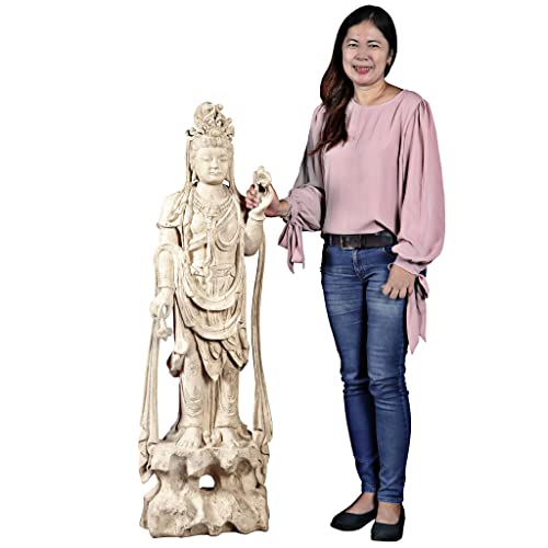 Design Toscano Guan-Yin Patroness of Compassion Outdoor Garden Statue 54" Antique Stone