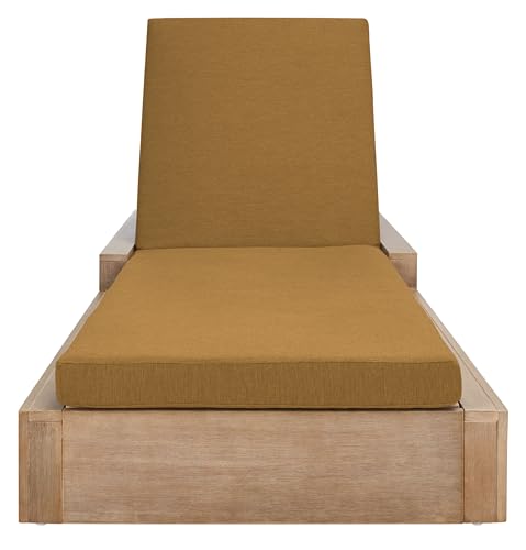 Safavieh Couture Outdoor Collection Lanai Chaise Lounge Chair Natural/Brown
