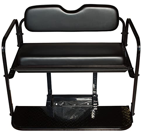 Performance Plus Carts Rear Flip Seat for Yamaha G29/Drive Golf Cart | Folding Steel Frame Rear Seat Kit | Black