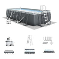 Intex Ultra XTR Deluxe Rectangular Above Ground Pool Set Gray