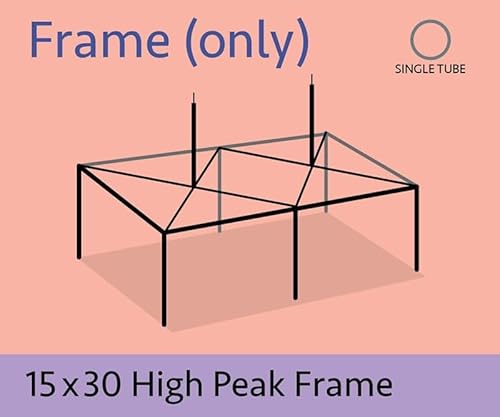 TentandTable 15' x 30' High Peak Canopy Tent Frame Only Silver