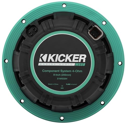 KICKER 51MSS84 MSS 8-Inch Premium Marine 4-Ohm LED Component System Pair