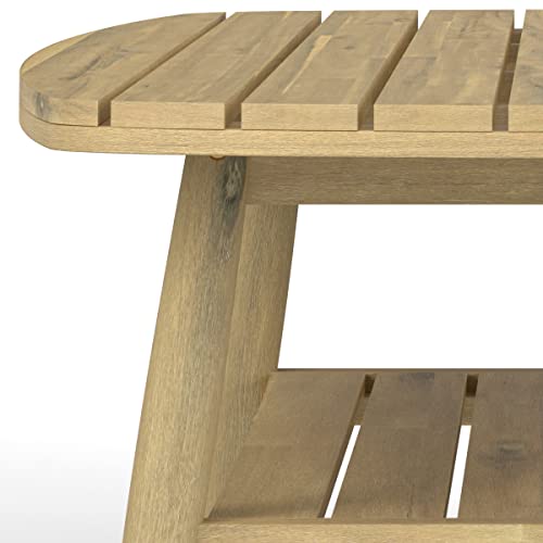SIMPLIHOME Bayshore Contemporary 4 Piece Outdoor Conversation Set Natural