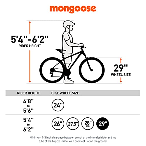 Mongoose Impasse Full Suspension Mountain Bike 18-Inch Aluminum Frame 29-Inch Wheels Silver