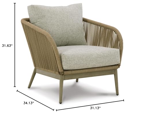 Signature Design by Ashley Swiss Valley Outdoor Lounge Chair Set of 2 Light Brown & Light Gray