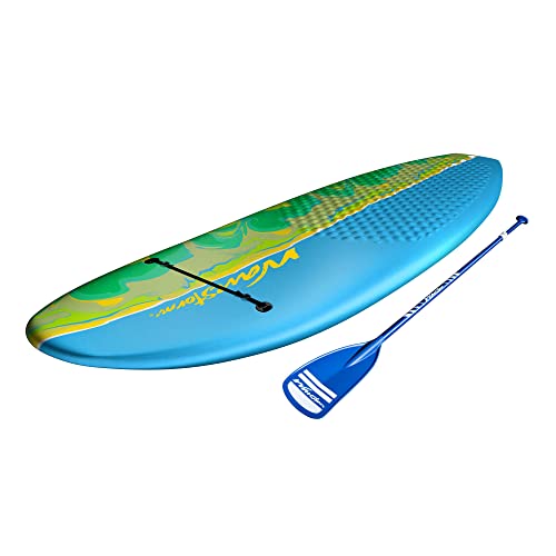 WAVESTORM 8ft Junior Stand Up Paddleboard Blue Yellow Green