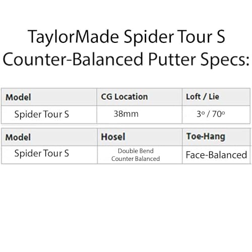 TaylorMade Golf Spider Tour S Putter DB Righthanded 38 Inches Blue/Grey
