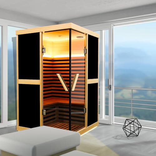 Daleyzay Double V-Shaped Far-Infrared Sauna Room Natural