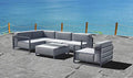 Whiteline Modern Outdoor Living Sensation Indoor/Outdoor Ottoman Grey