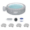 Coleman SaluSpa Sicily AirJet Hot Tub with Bestway Non-Slip Spa Seat Set, Gray