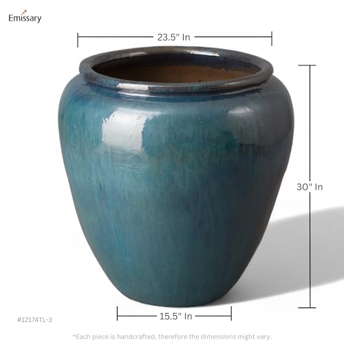 Emissary Home and Garden Round Planter LG Green 30X30
