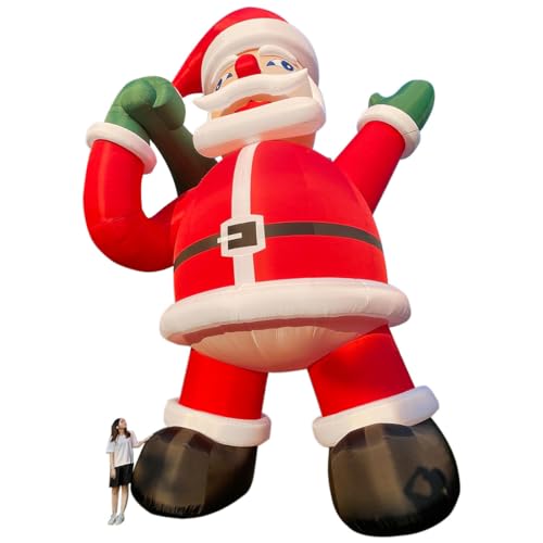OZIS Giant 26Ft Inflatable Santa Claus with Bag Red