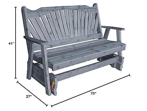Furniture Barn USA Cedar 6' Fanback Glider Gray Stain
