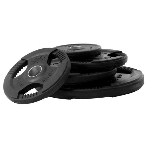 XMark Olympic Bar Chrome Black Manganese Phosphate 28mm Grip 205 lb. Tri-Grip Set