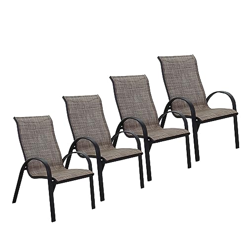 Courtyard Casual Santa Fe Collection Sling Chair 4 Piece Set Java