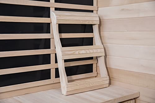 Heat Wave 4 Person Sauna Hemlock Wood Sonoma 9 Carbon Infrared Heaters MP3 Player Chromo Therapy Lighting 120V 2100W Wood