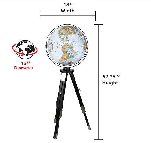 Replogle Willston 16" Globe Raised Relief Blue