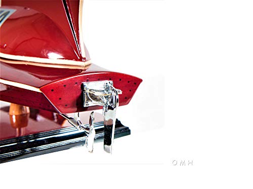Old Modern Handicrafts Ferrari Hydroplane Wooden Model Medium Red