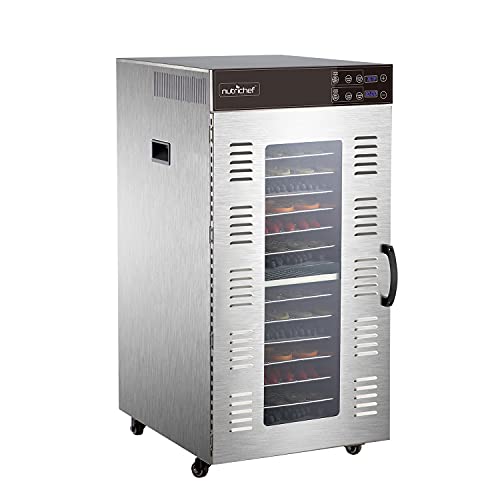 NutriChef Commercial Electric Food Dehydrator Stainless Steel