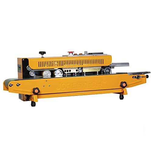 JORESTECH Industrial Continuous Band Sealer for Plastic & Laminated Bags with Digital Temperature Control Orange