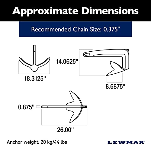 Lewmar Claw Anchor SS 44 lb/20 kg Silver