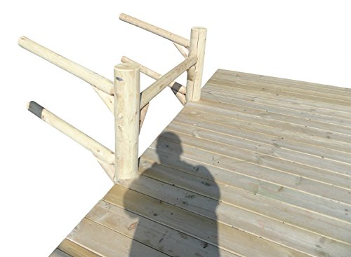 Log Kayak Rack Dock Mounted 2 Place Kayak and SUP Rack Natural