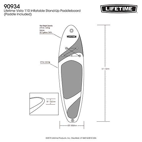 Lifetime Vista Inflatable Stand Up Paddle Board White