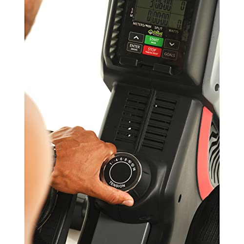 Fitness Reality Air & Magnetic Rowing Machine with On Demand Coaching Black