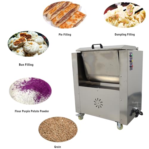 HayWHNKN Electric Meat Mixer 50L Stainless Steel Commercial Stuffing Machine Silver