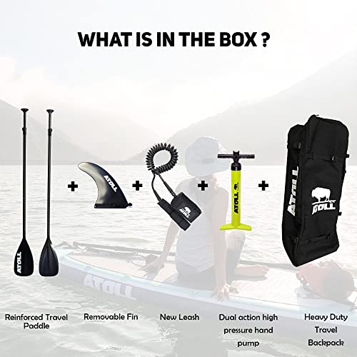 Atoll Inflatable Paddle Board with Premium SUP Accessories - 11ft Burgundy