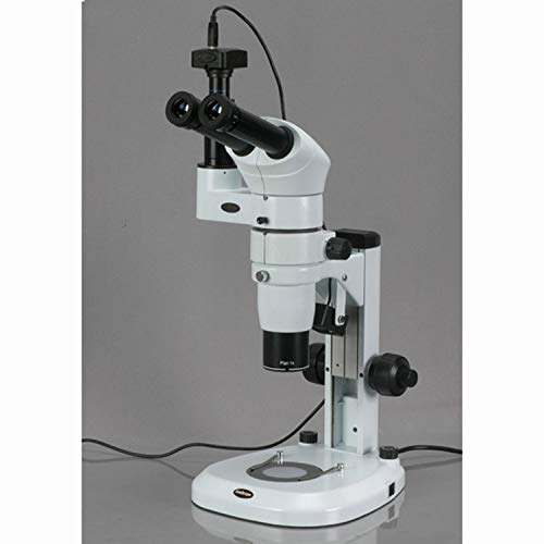 AmScope Digital Trinocular Stereo Zoom Microscope 8X-80X White