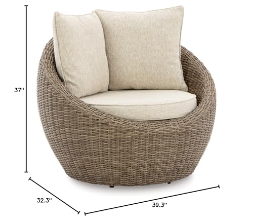 Signature Design by Ashley DANSON Swivel Lounge Chairs with Cushion, 2 Count, Light Brown