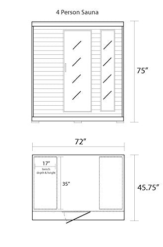 Blue Wave Radiant Saunas BSA2418 4-Person Hemlock Infrared Sauna