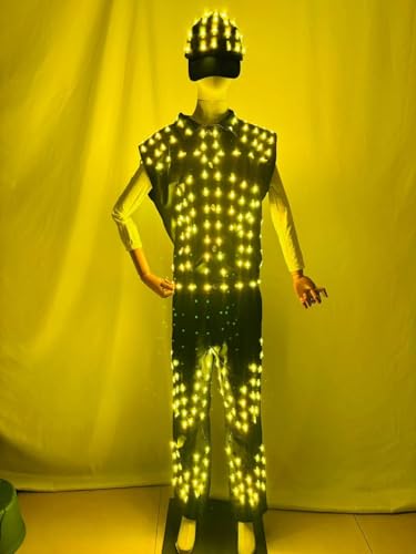 Earthradius LED Robot Costume Luminous Stage Dress Medium Black
