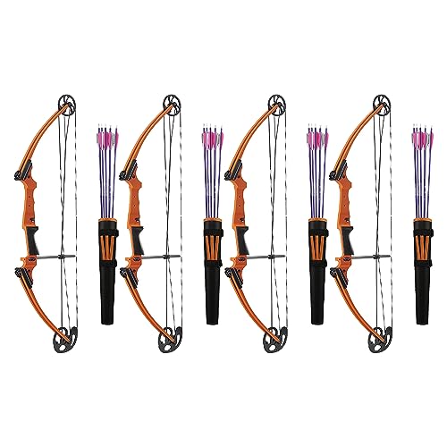 GENESIS Adjustable Lightweight Left-Handed Compound Bow Kit with Quiver, Arm Guard, and Arrows Orange
