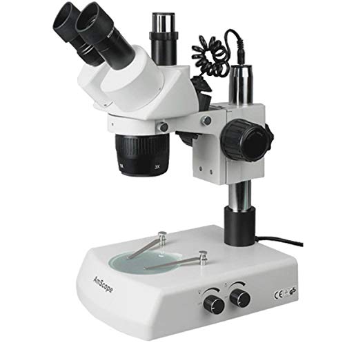 AmScope Trinocular Stereo Microscope 20X-60X Magnification White