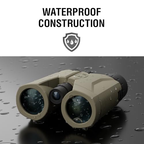 theOpticGuru ATN 10x42 Laser Ballistics Binocular with Rangefinder, Bluetooth, and Mobile App Sand