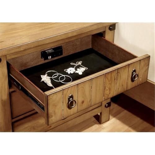 Furniture of America Sesco 2pc Elm Wood Bedroom Set Queen + Nightstand Brown