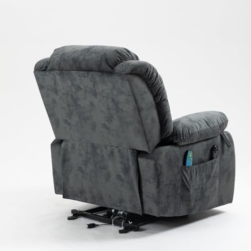 FANYE Electric Power Lift Chair with Massage and Heat, Dark Blue
